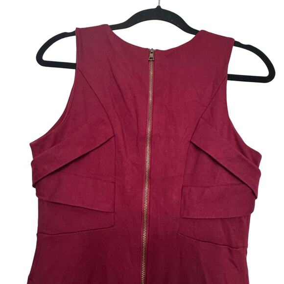 Cynthia Steffe Burgundy Textured Bodycon Dress Size 6 Cocktail Party Zip Back - Picture 5 of 6